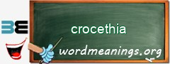 WordMeaning blackboard for crocethia